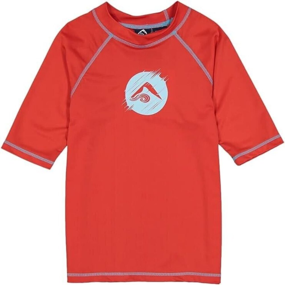 Kanu Surf Boys' UPF 50+ Sun Protective Rashguard Swim Shirt Dolphin Red 2T
